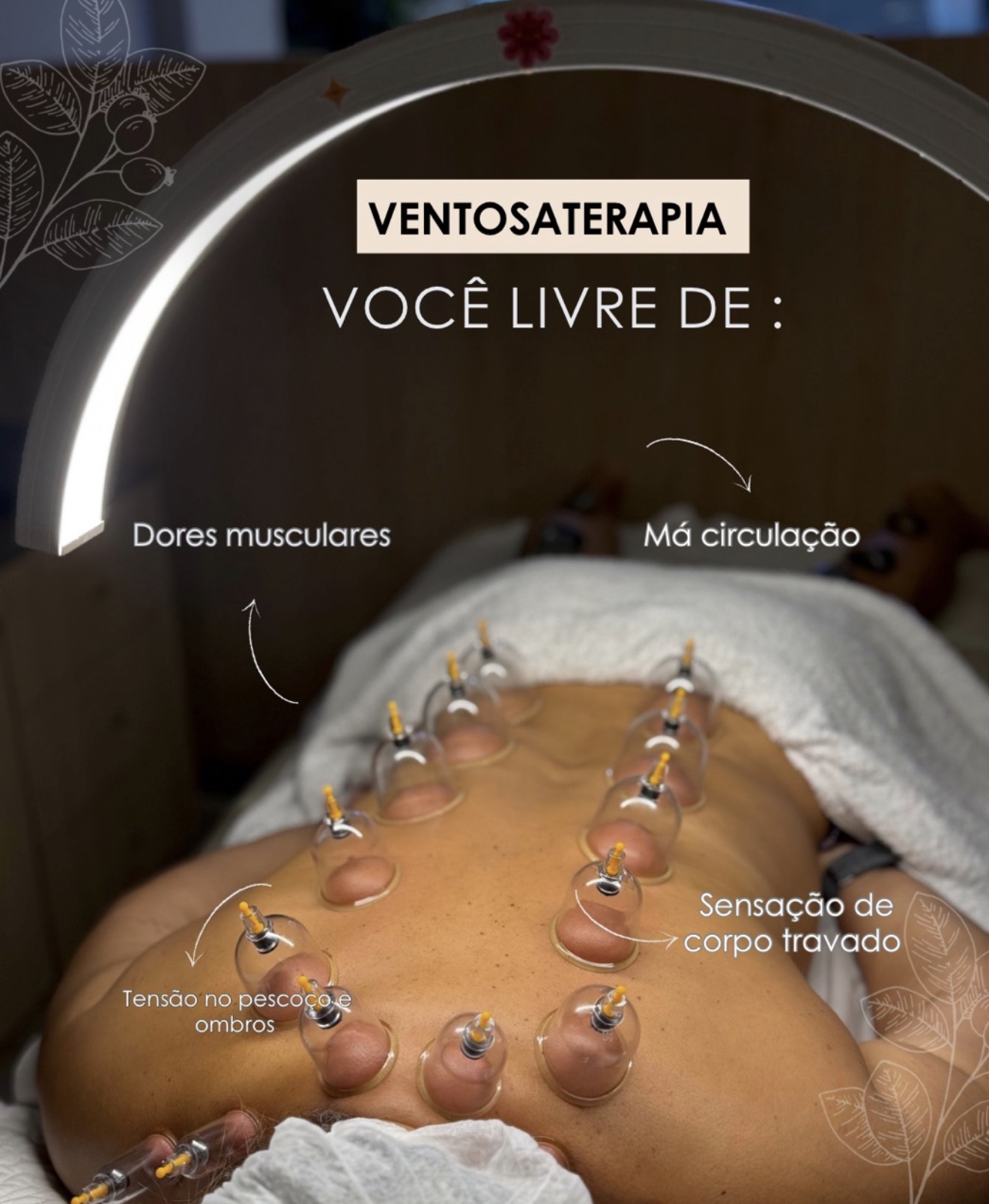 Sessão de ventosaterapia no studio